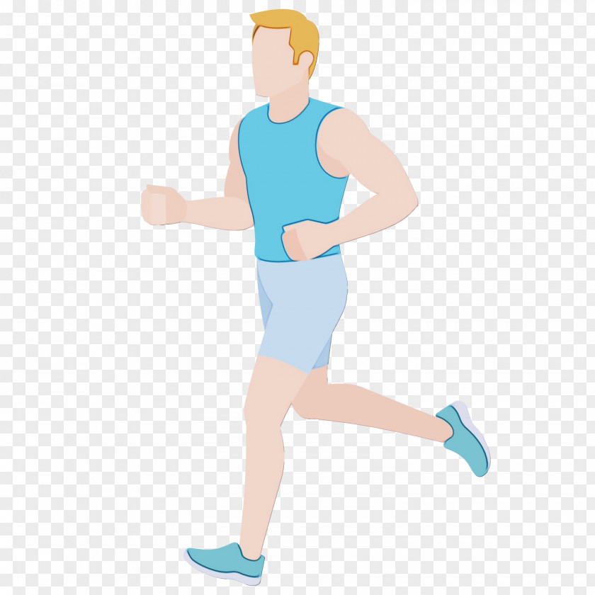 Physical Fitness Electric Blue Cartoon PNG