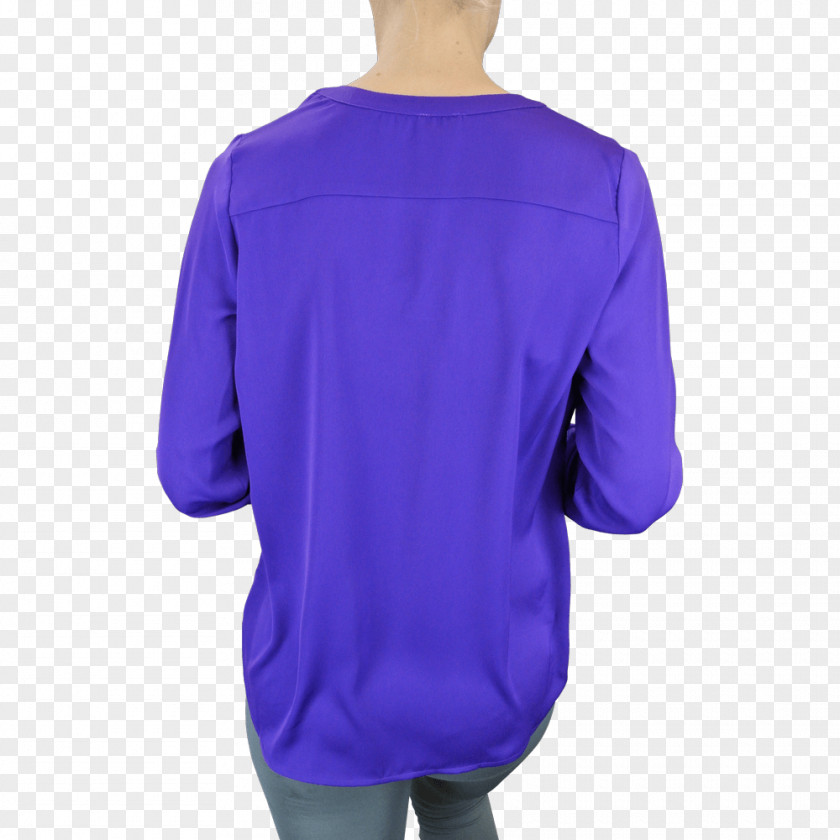 Long Sleeves Sleeve Cobalt Blue Shoulder Blouse Shirt PNG