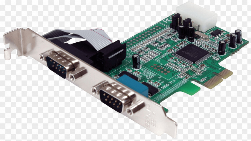 Low Profile PCI Express RS-232 Serial Port Expansion Card Conventional PNG