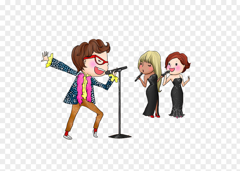 The Singing Man Cartoon Illustration PNG