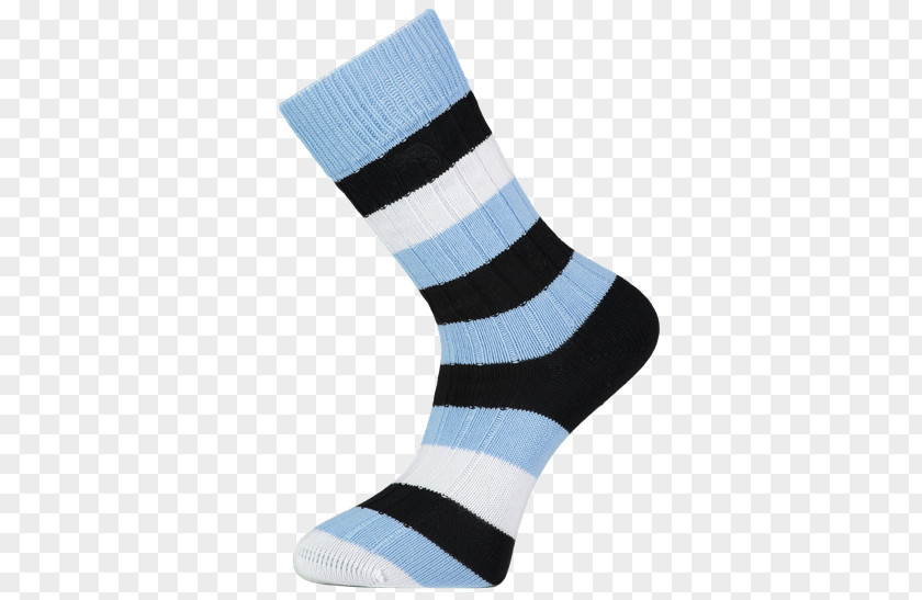 White Stripe Toe Socks Knee Highs Blue PNG
