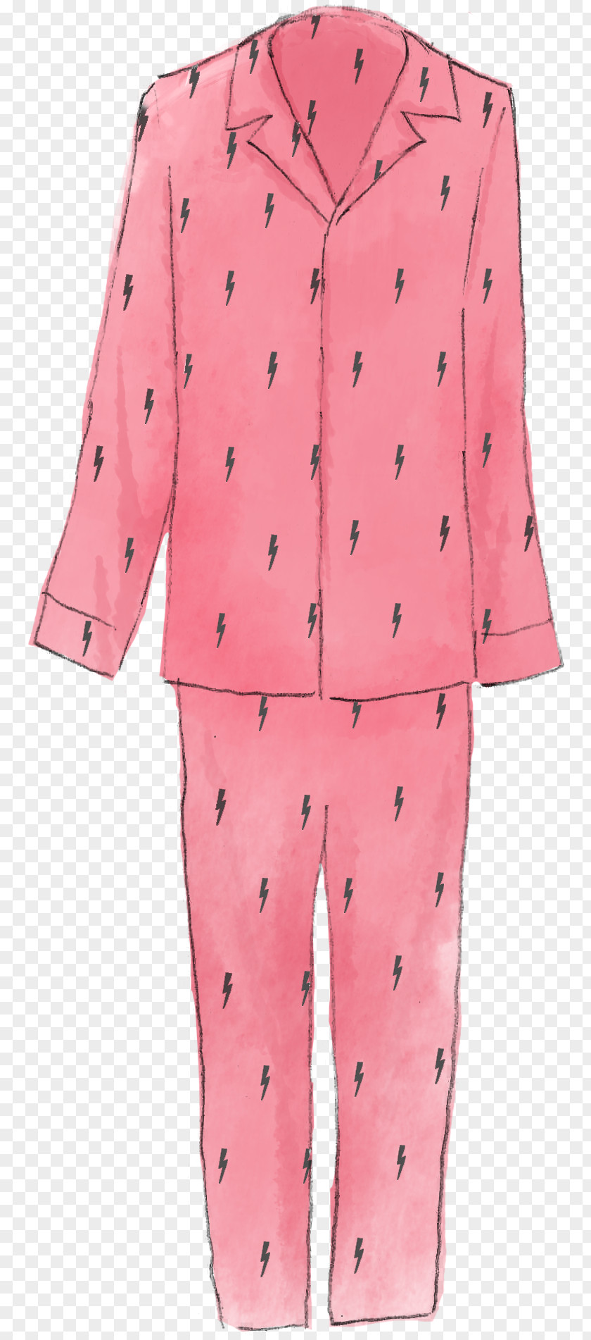Button Pajamas Outerwear Pink M Sleeve PNG