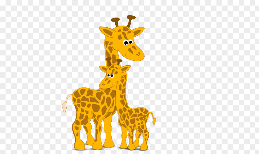 Cute Giraffe Mothers Day Poster Cartoon PNG