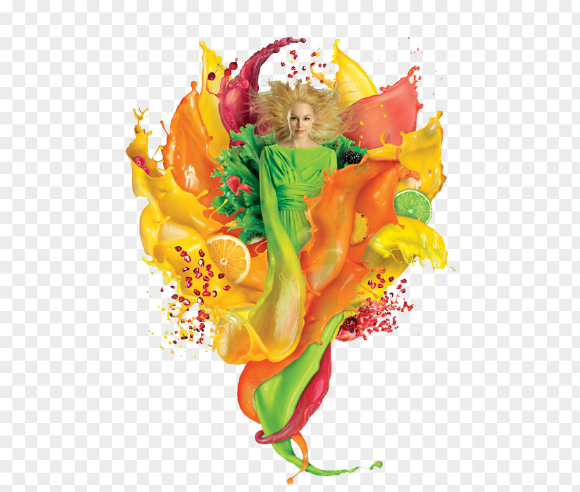 Fruit Juice Advertising Campaign Splash Poster PNG