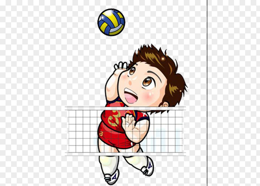 Play Volleyball Picture China Womens National Team Cartoon Comics PNG