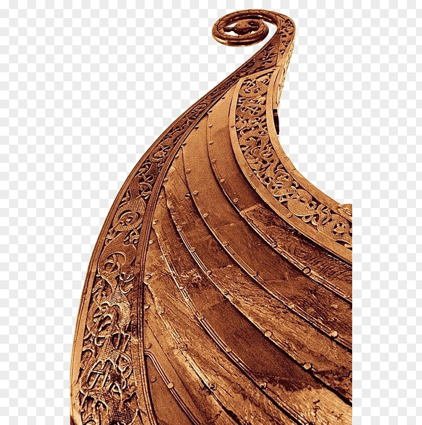 Retro Bow Carving Vasa 9th Century Viking Ships Longship PNG