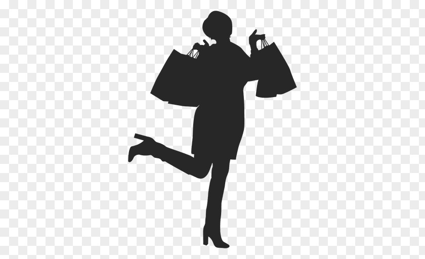 Silhouette Mystery Shopping Woman PNG