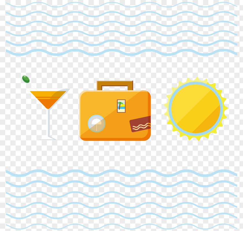 Summer Beach Vacation Suitcase Vector Material Travel PNG