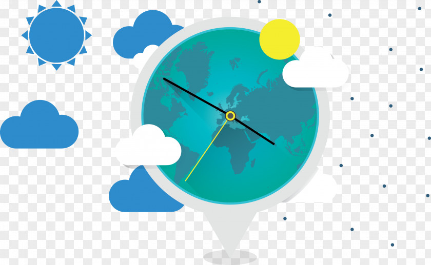 World Map Of Clock Design PNG