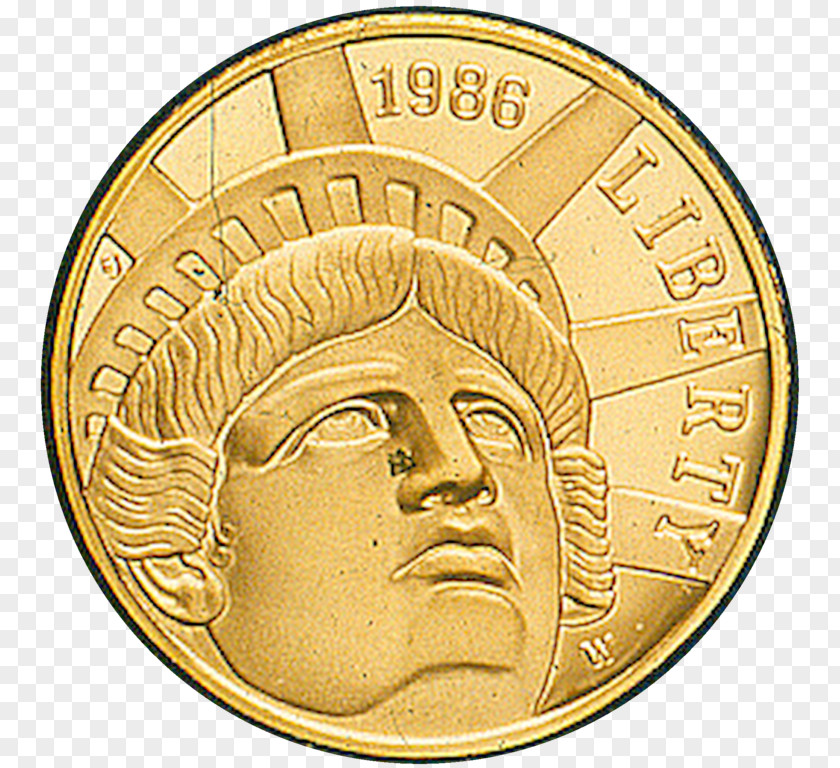 Coin Gold Statue Of Liberty Dollar PNG