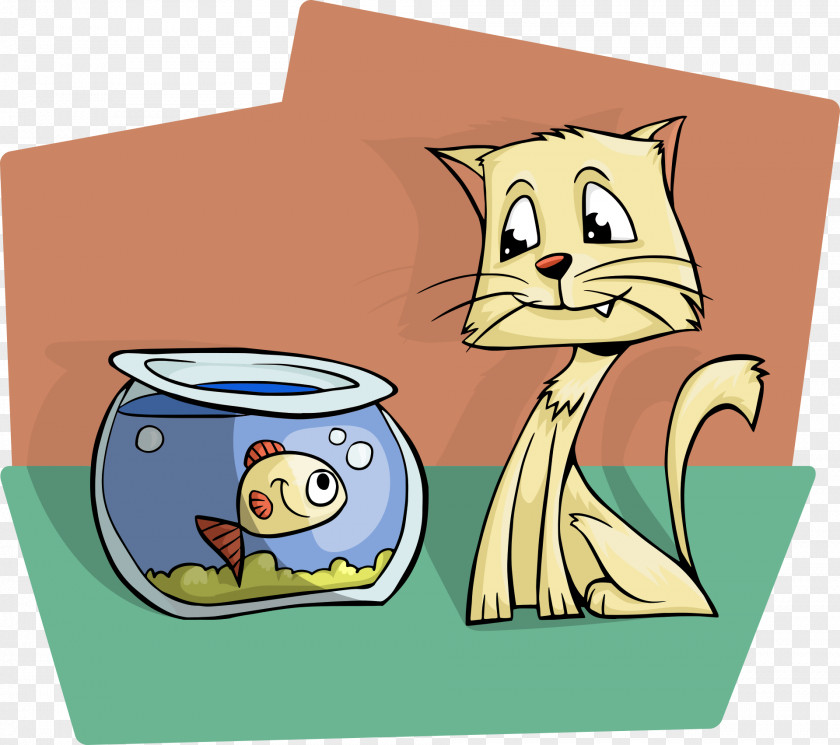 Fish Bowl Cat Kitten Clip Art PNG