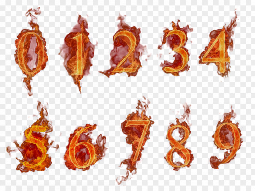 Flame Figures Number Em Numerical Digit PNG