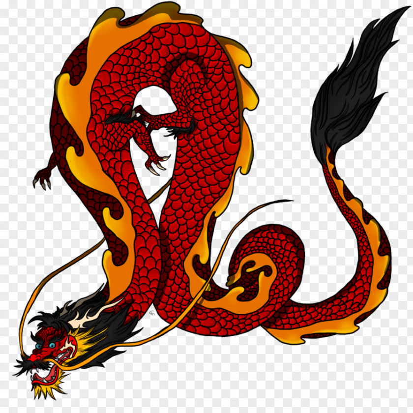Japanese Style Wind Dragon Cartoon Animal Font PNG