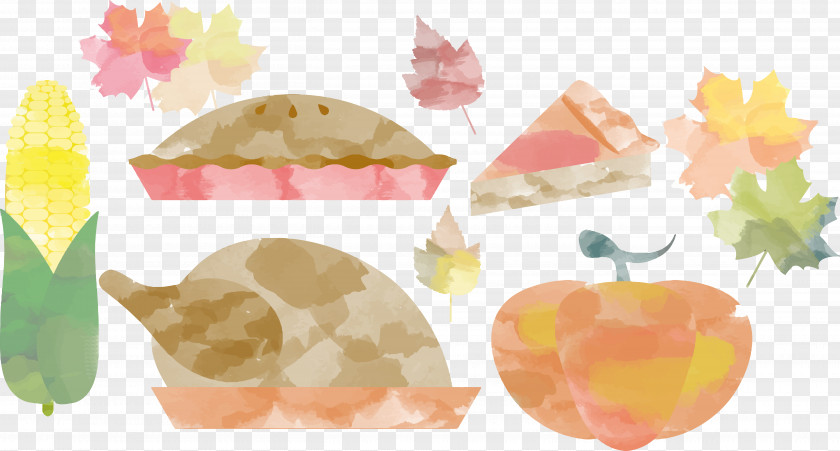 Vector Grid Painting Tools Meal Support Regional Color Watercolor Thanksgiving PNG