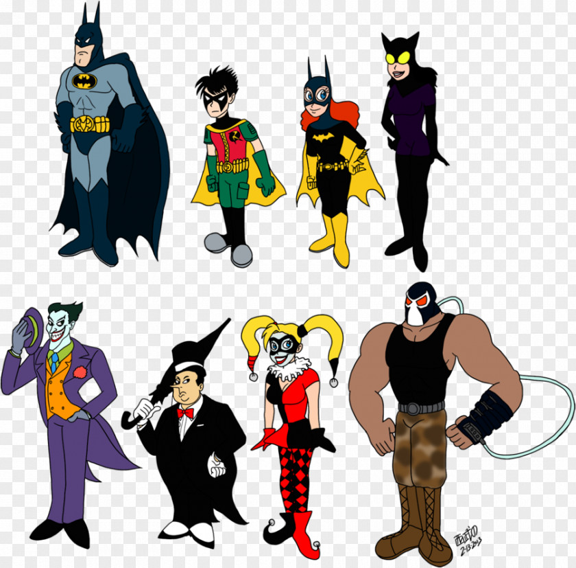 Batman Joker Penguin Catwoman Killer Moth PNG