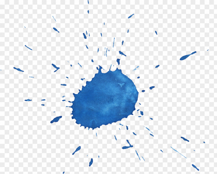 Blue Paper Watercolor Painting PNG