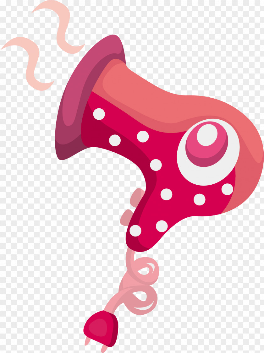 Red Hair Dryer Home Appliance Cartoon Illustration PNG