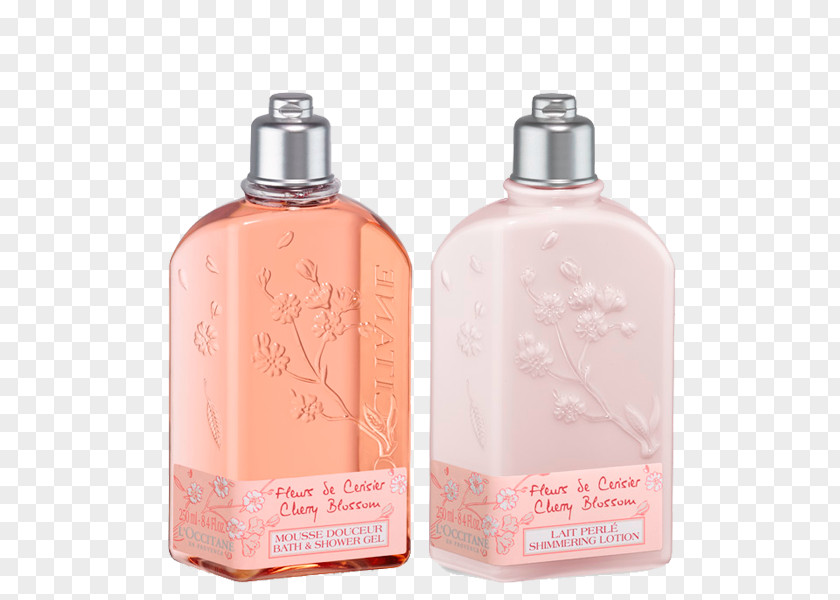 Flor De Cerezo Lotion L'Occitane En Provence Shower Gel Soap PNG