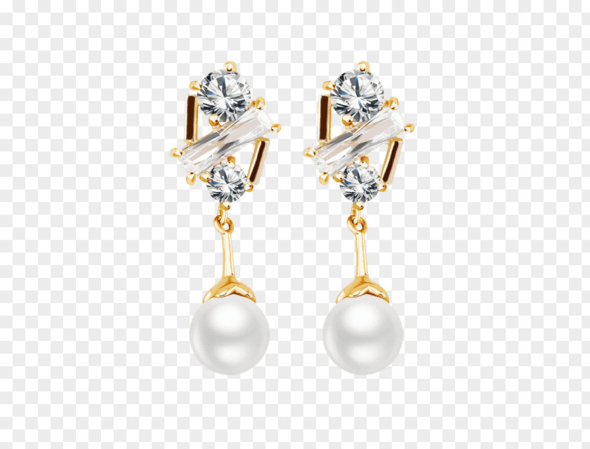 Gold Pearl Earring Jewellery Oro Laminado PNG