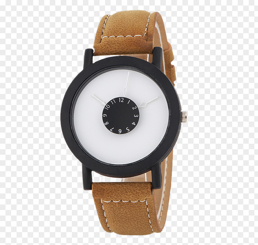 Leather Hoodie Analog Watch Strap Dial PNG