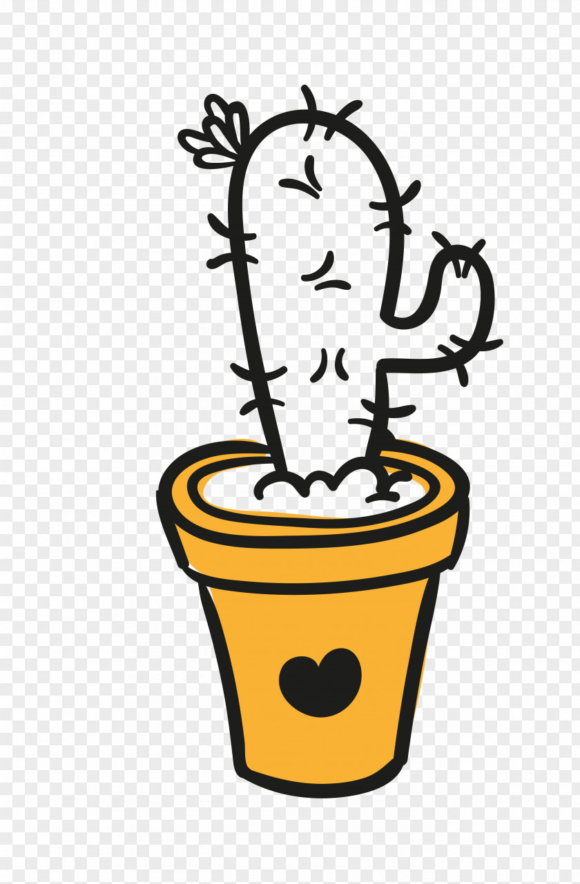 Vector Color Simple Brunette Cartoon Cactus Cactaceae Clip Art PNG