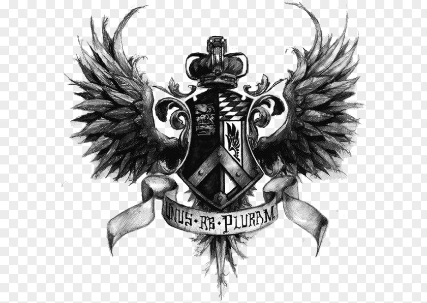 Black Wings Badge Crest Coat Of Arms Heraldry Art PNG