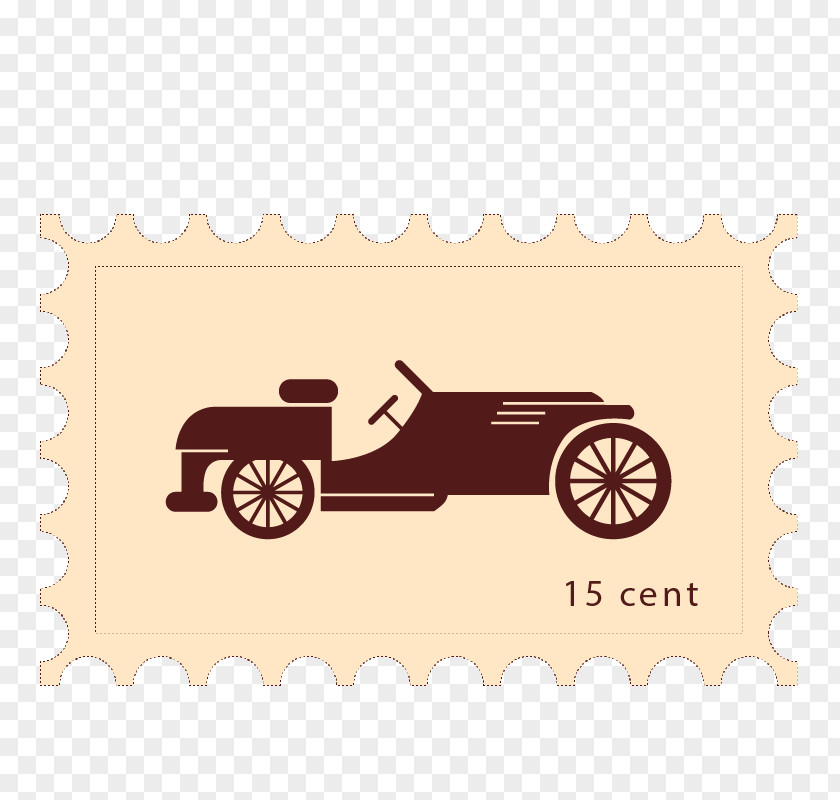 Classic Car Stamps Postage Stamp Rubber Clip Art PNG
