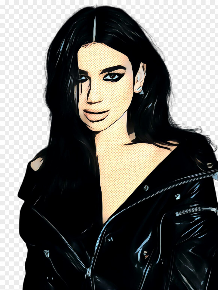 Jacket Drawing Hair Black Lady Long Fictional Character PNG