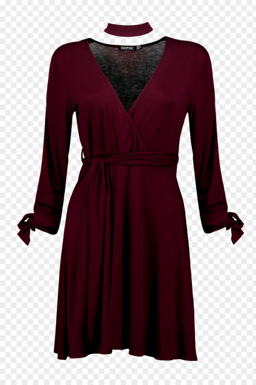 Cocktail Dress Maroon Sleeve PNG
