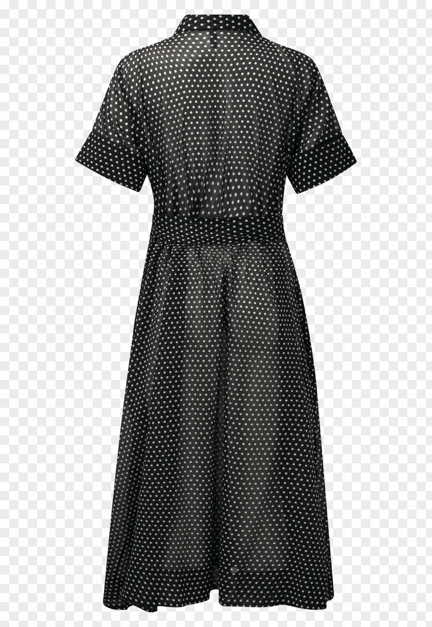 Polka Dot Lantern Shirtdress Fashion PNG