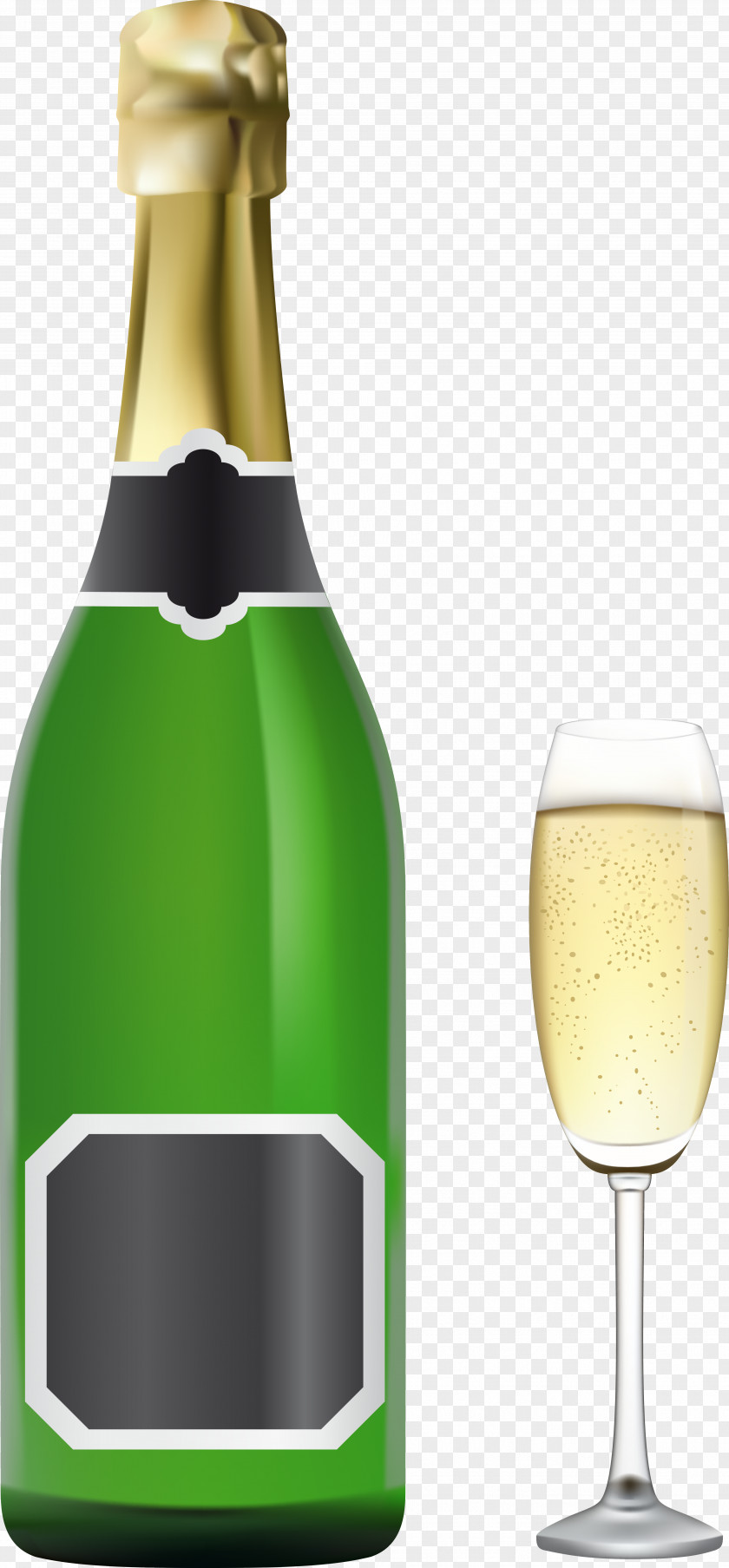 Champagne White Wine Beer Bottle PNG