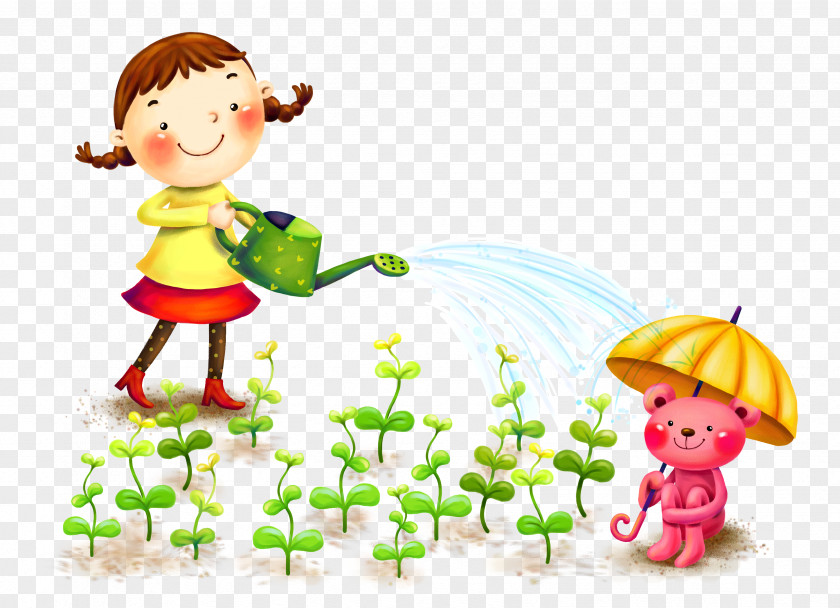 Plant Drawing Euclidean PNG , Watering girl clipart PNG