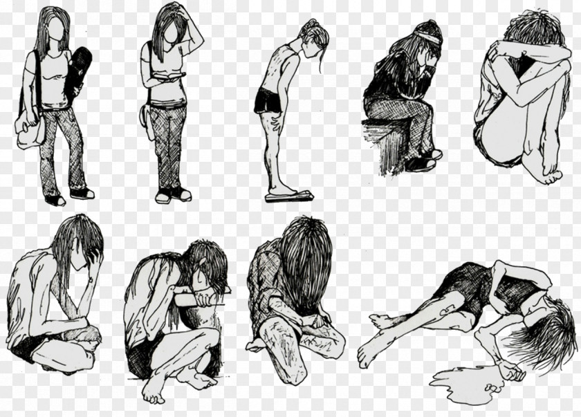 Drawing Self-esteem Depression Self-harm PNG