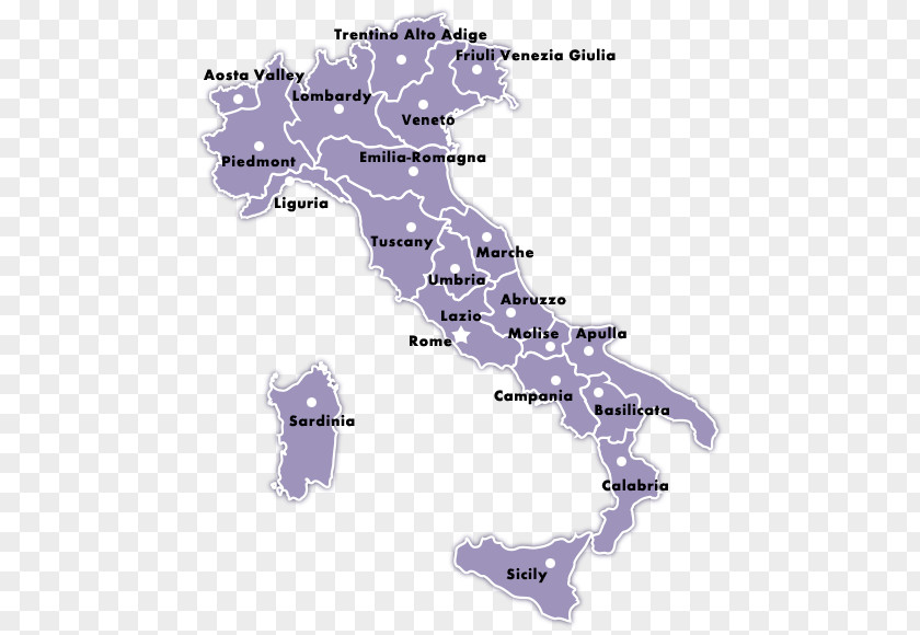 Map Regions Of Italy Royalty-free PNG