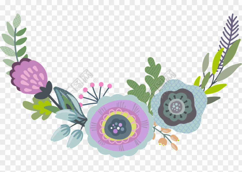 Arc Ornament Floral Design Vector Graphics Flower Wreath Illustration PNG