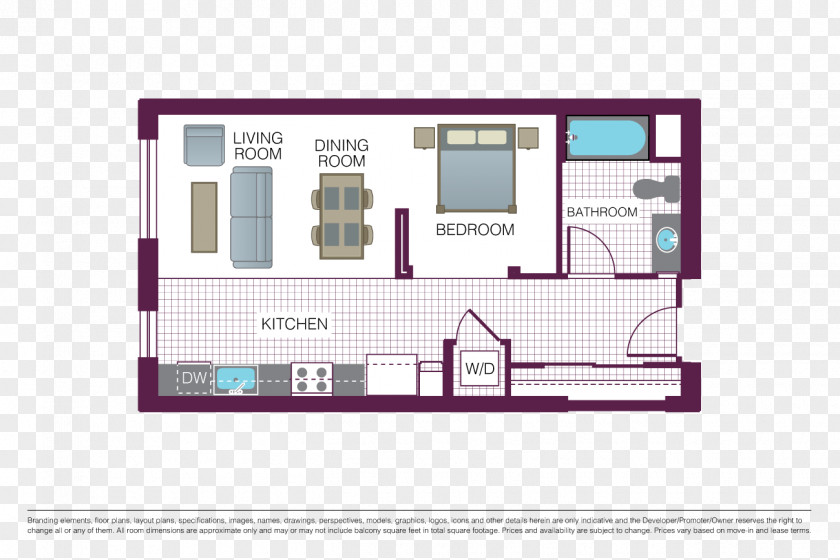 Studio Apartment Epic Renting Floor Plan PNG