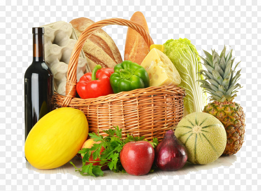 Fruit And Vegetable Basket Food Grocery Store Desktop Wallpaper PNG
