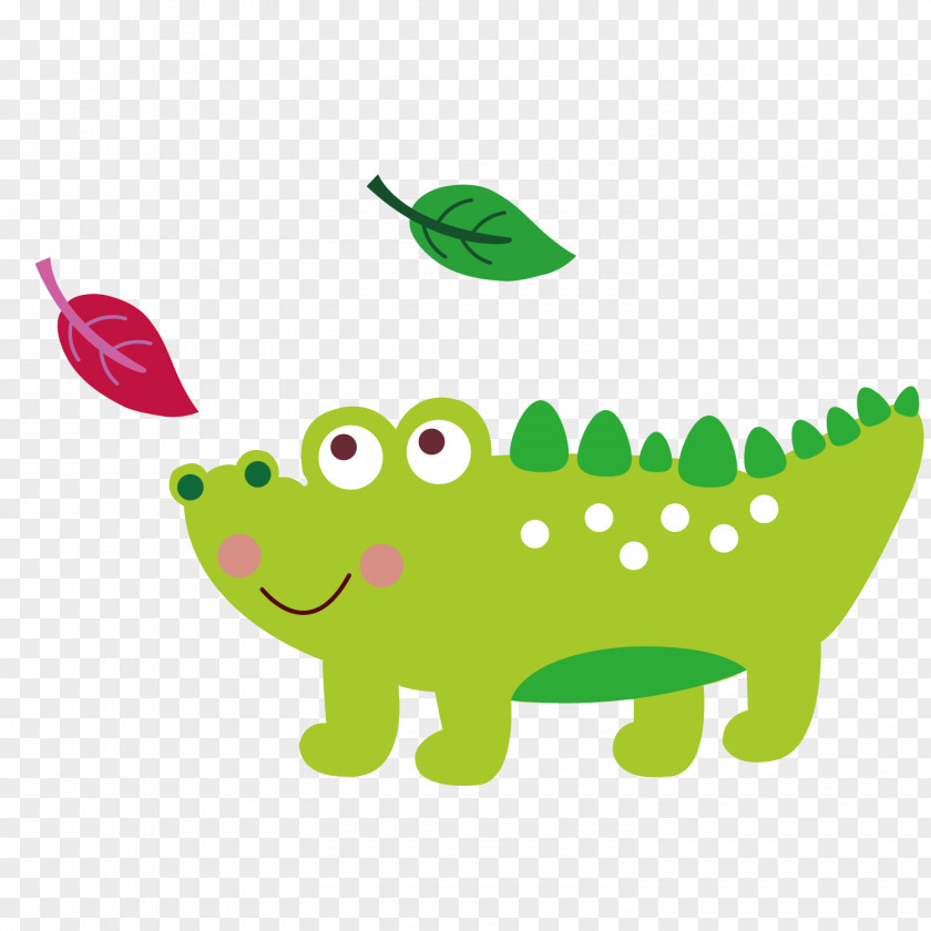 Green Crocodile Illustration PNG