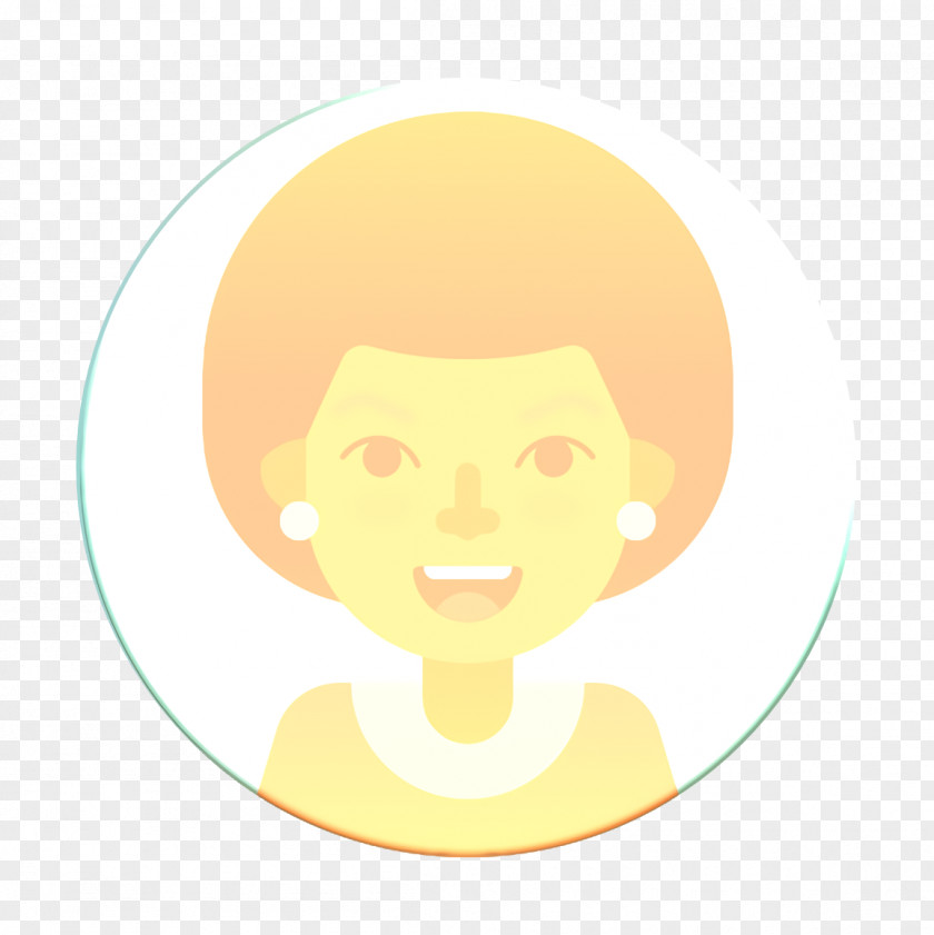 Smile Cheek Afro Icon Female Person PNG