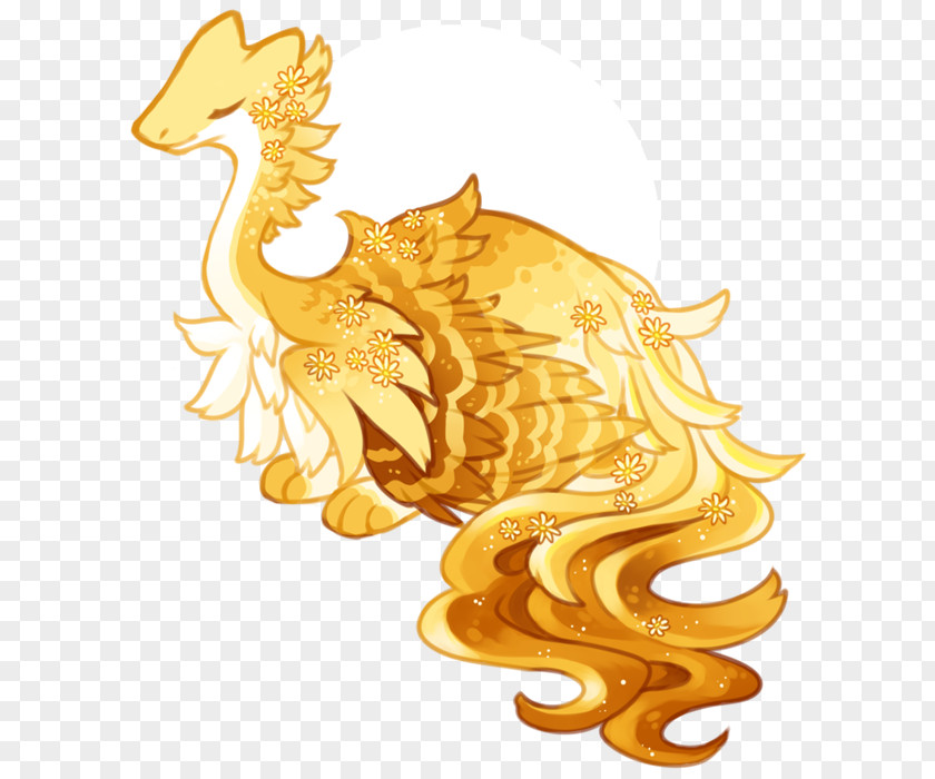 Chamomile Dragon Gold Legendary Creature Character PNG