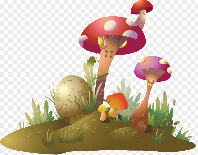 Mushroom Fairy Tale Drawing PNG
