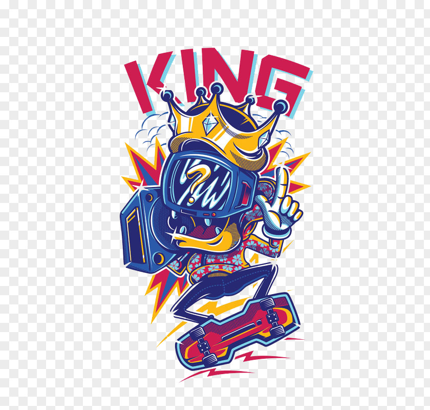 TV King T-shirt Logo Graphic Design PNG