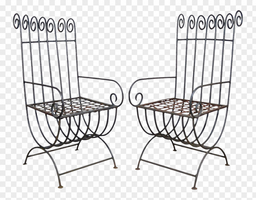 Chair Wrought Iron Table Seat Garden Furniture PNG