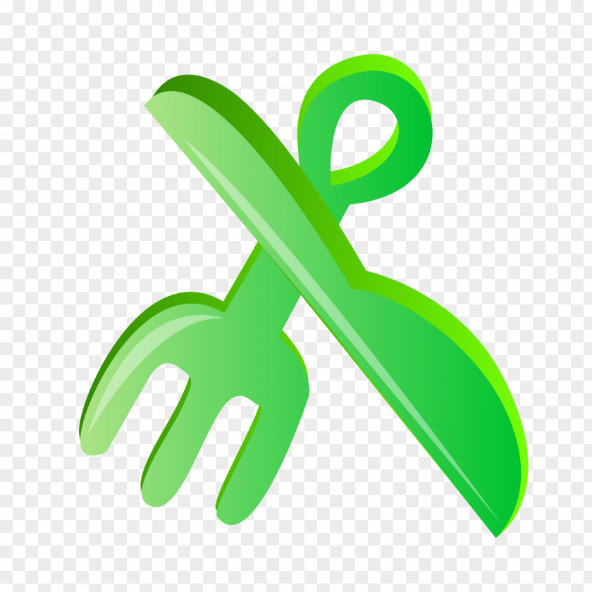 Green Knife With Fork Clip Art PNG