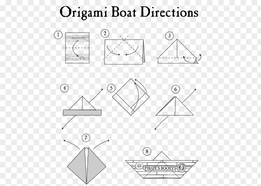 Origami Paper Craft Boat Folding PNG