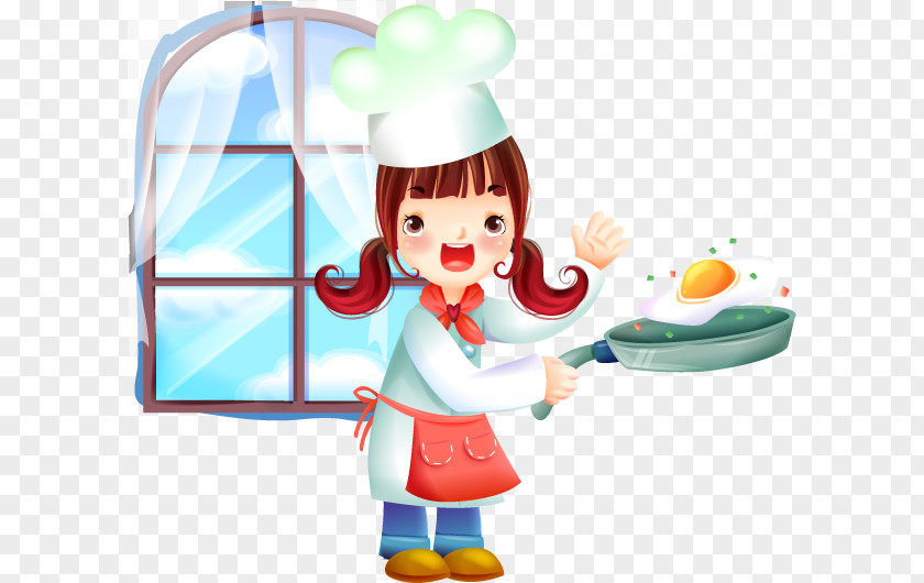 Little Chef Fried Eggs Egg Cook Food Illustration PNG