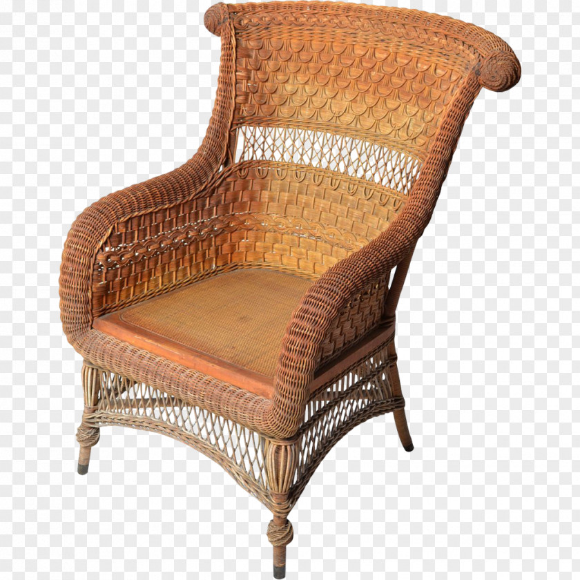 Armchair Wicker Garden Furniture Chair Table PNG