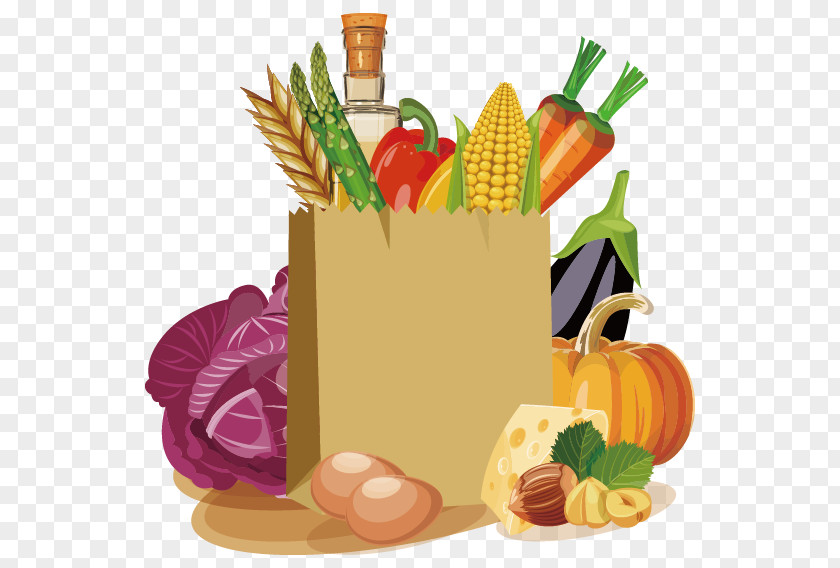 Bag Of Vegetables Vector Organic Food Vegetable Illustration PNG