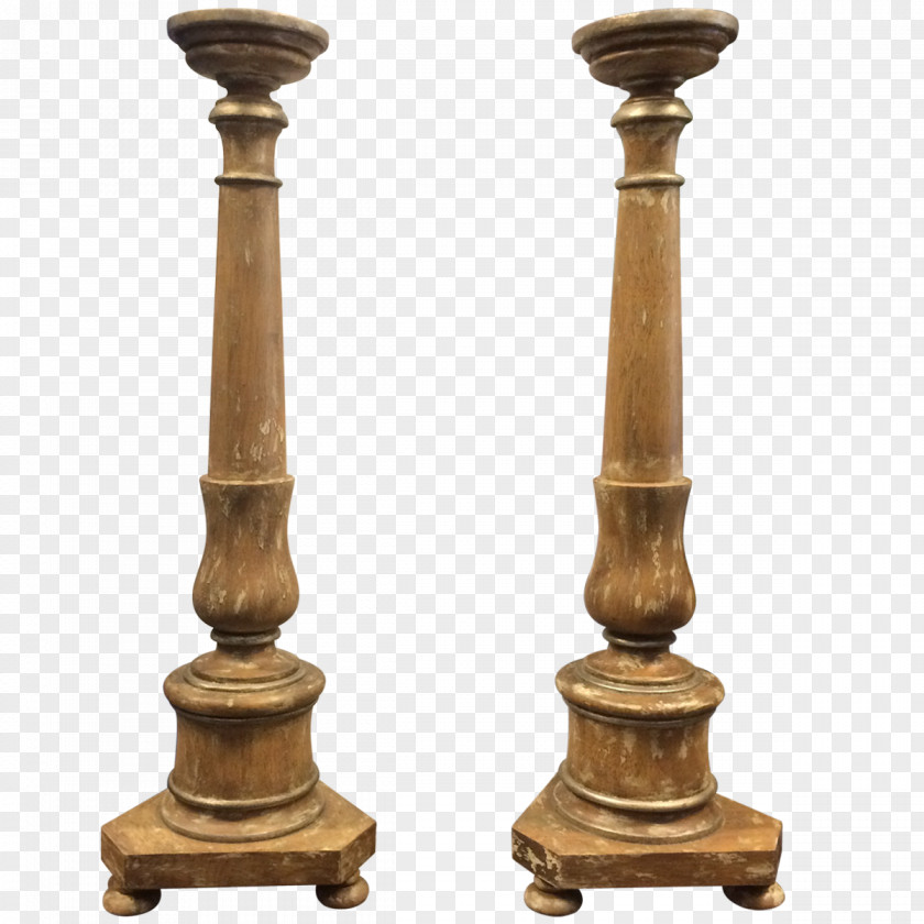 Wood Carving Candlestick Table Brass Antique Furniture PNG