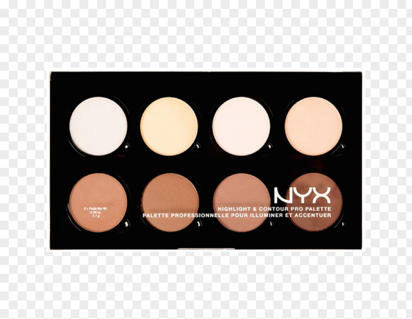 Paleta Contouring NYX Cosmetics Highlighter Color PNG